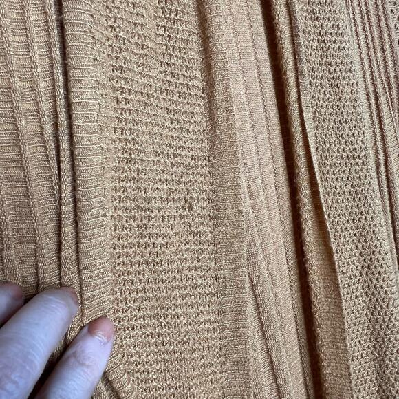 DREAMERS Waterfall Cardigan Sweater Open Front Ribbed-Knit Mustard Yellow Size L - Picture 9 of 10